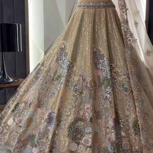 Elegant Embroidered Beige Dress